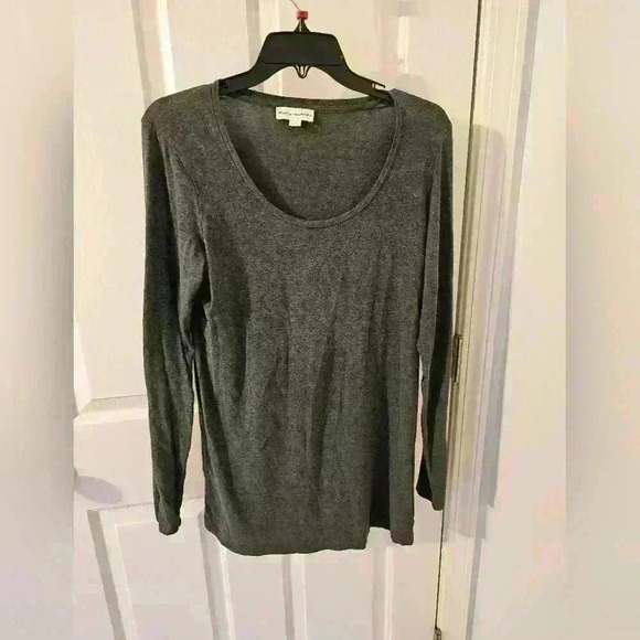 White + Warren Cotton Modal Blend Gray Long Sleeve Top Size L - Picture 1 of 4
